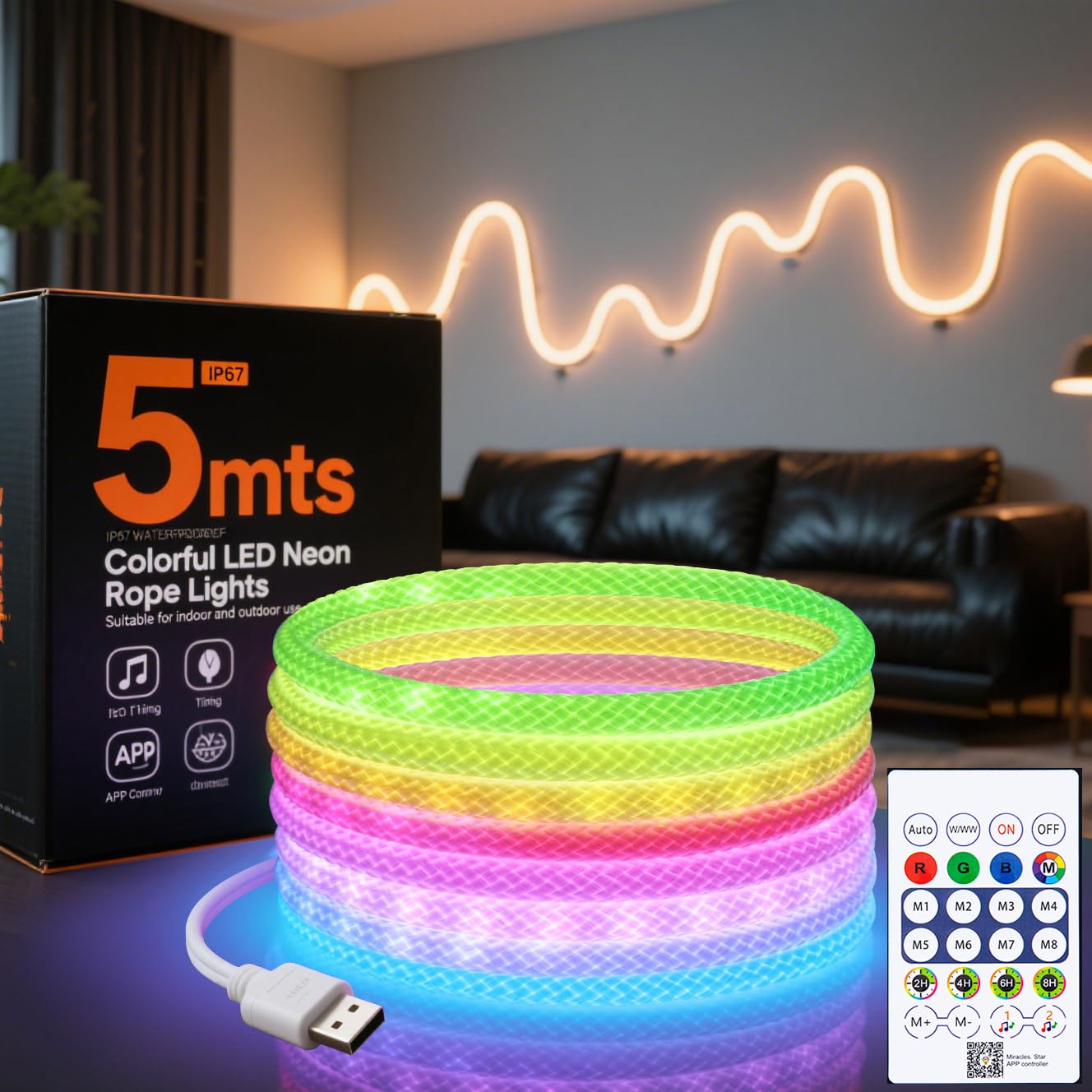 Smart Home Llm - 360 Degree Round RGBIC Neon LED