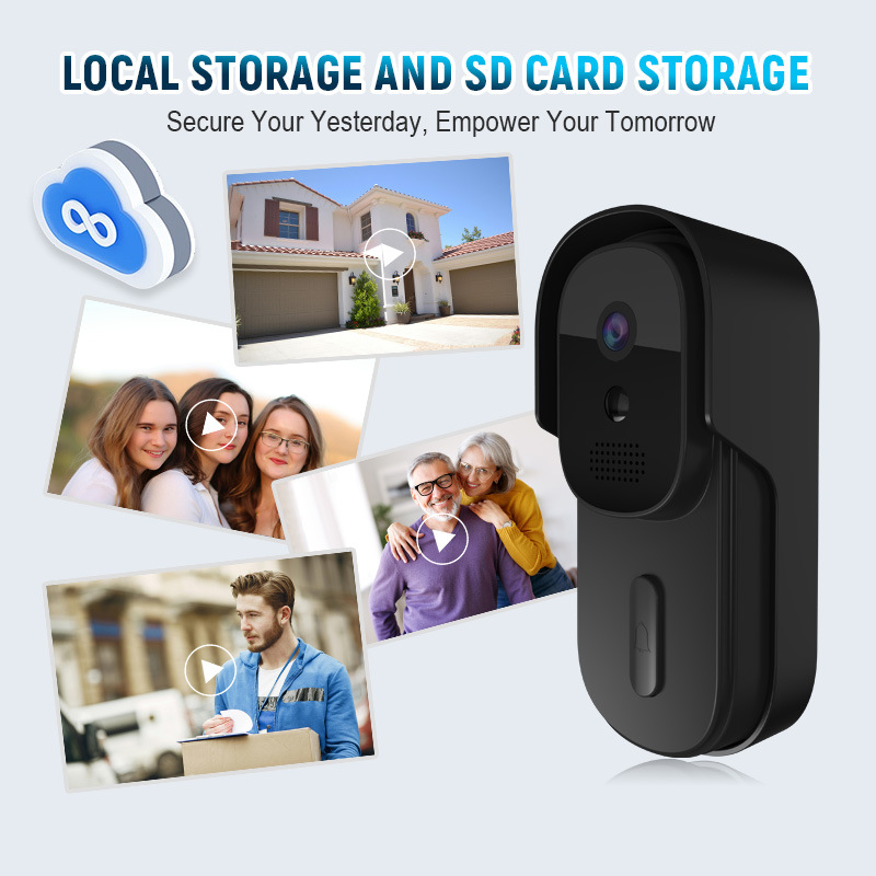 Smart Home Battery Camera - Tuya Video Doorbell 2MP Waterproof 1080P