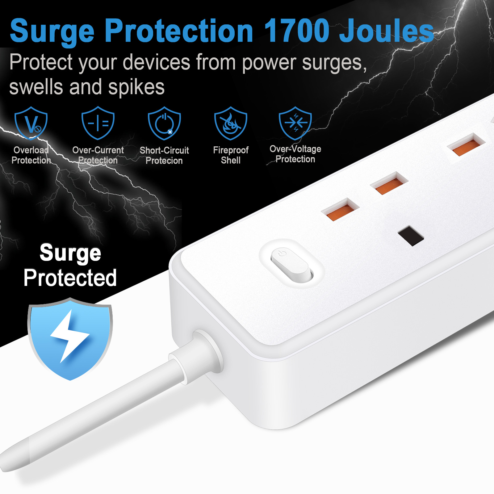 Power Strip Electric Socket UK - Smart Power Strip recension och pris