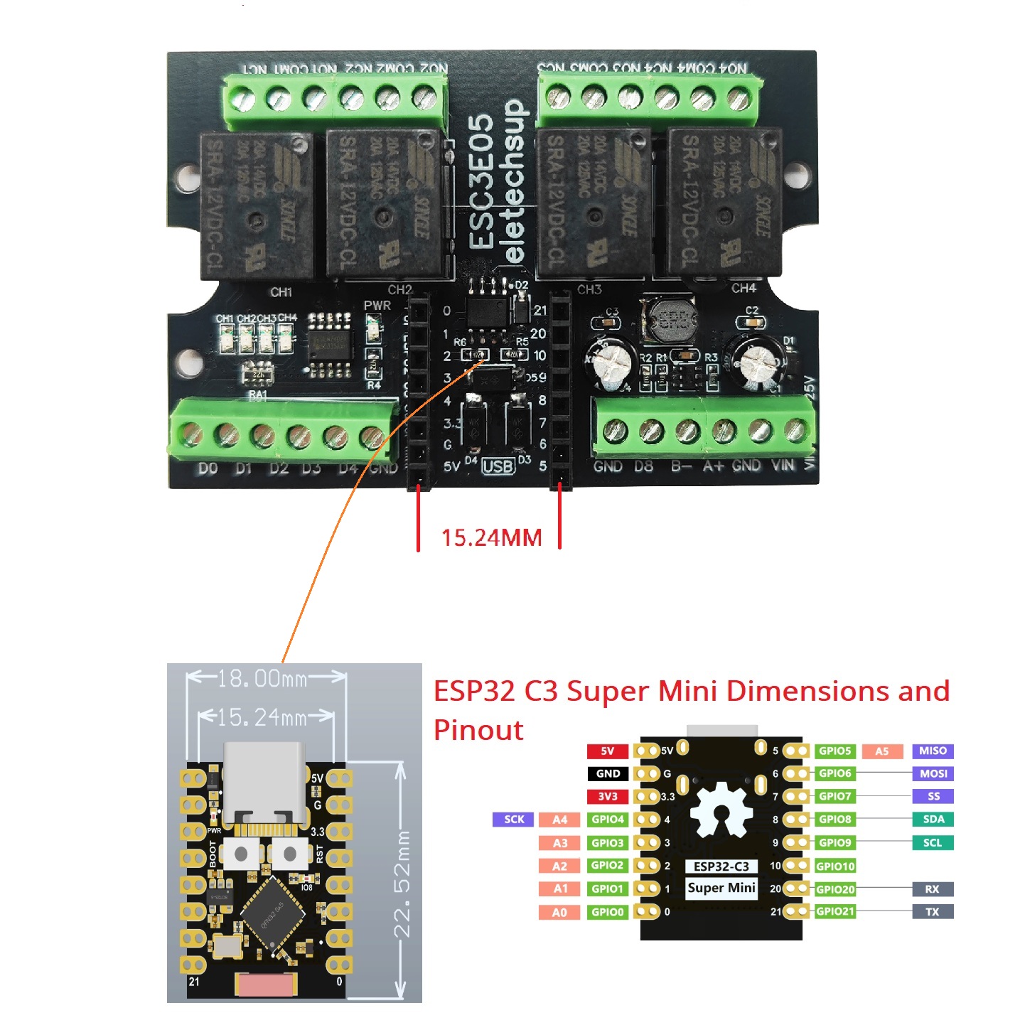 ESC3B04 ESP32-C3 Industrial Re - Smart Home Appliances recension och pris