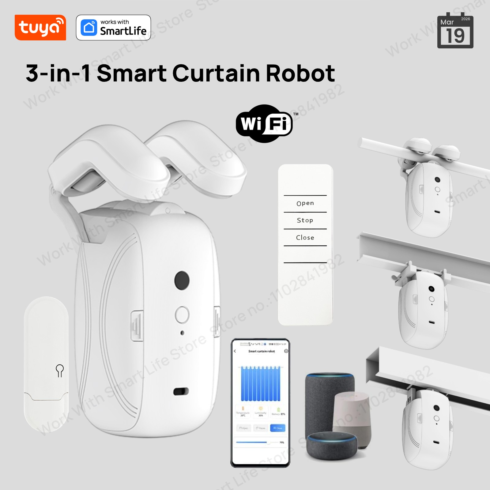 1/2PCS Tuya Smart WiFi Curtain - Smart Home Vimar recension och pris