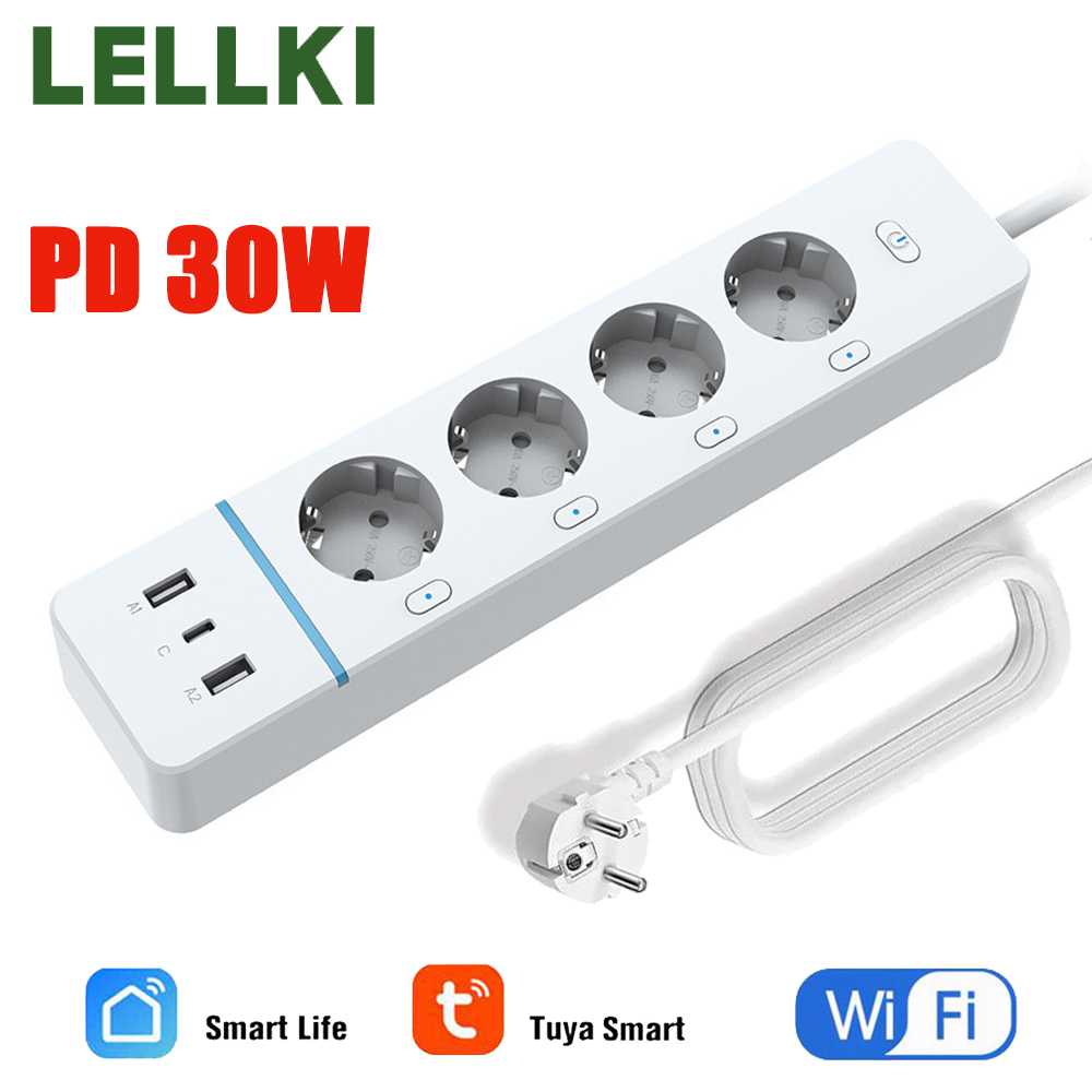 LELLKI WiFi Socket 2A1C PD30W  - Smart Power Strip recension och pris