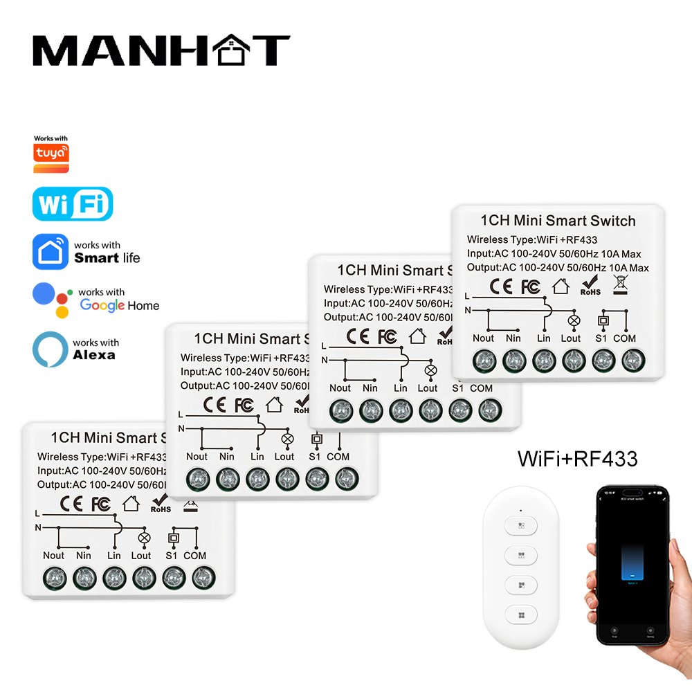 10A Mini WIFI Smart Switch RF4 - Smart Home Villa recension och pris